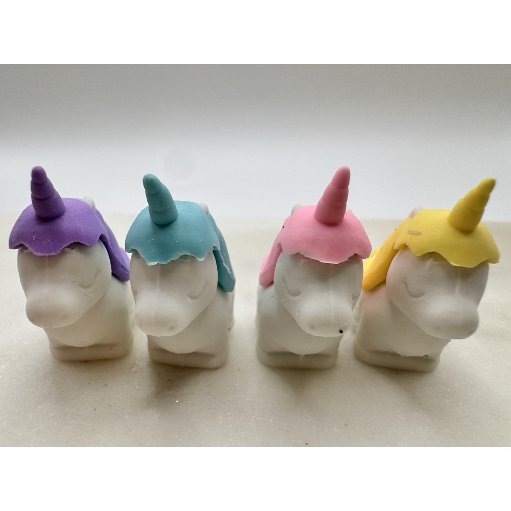 Unicorn Erasers Lot Cute Pastel Unicorn Pencil Erasers Kawaii Kids 11 Pc